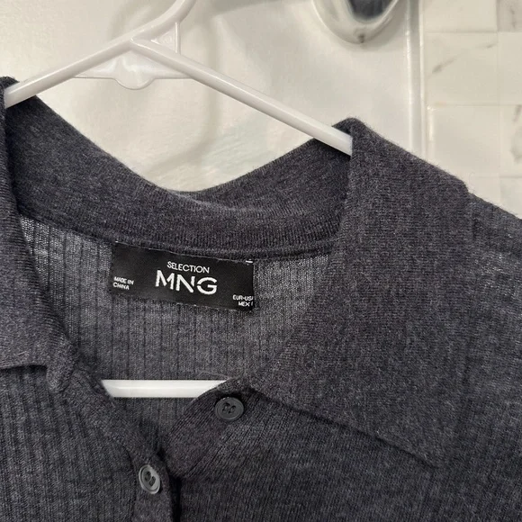 Mango SELECTION WOOL Button Up Polo Size XS - Picture 5 of 7